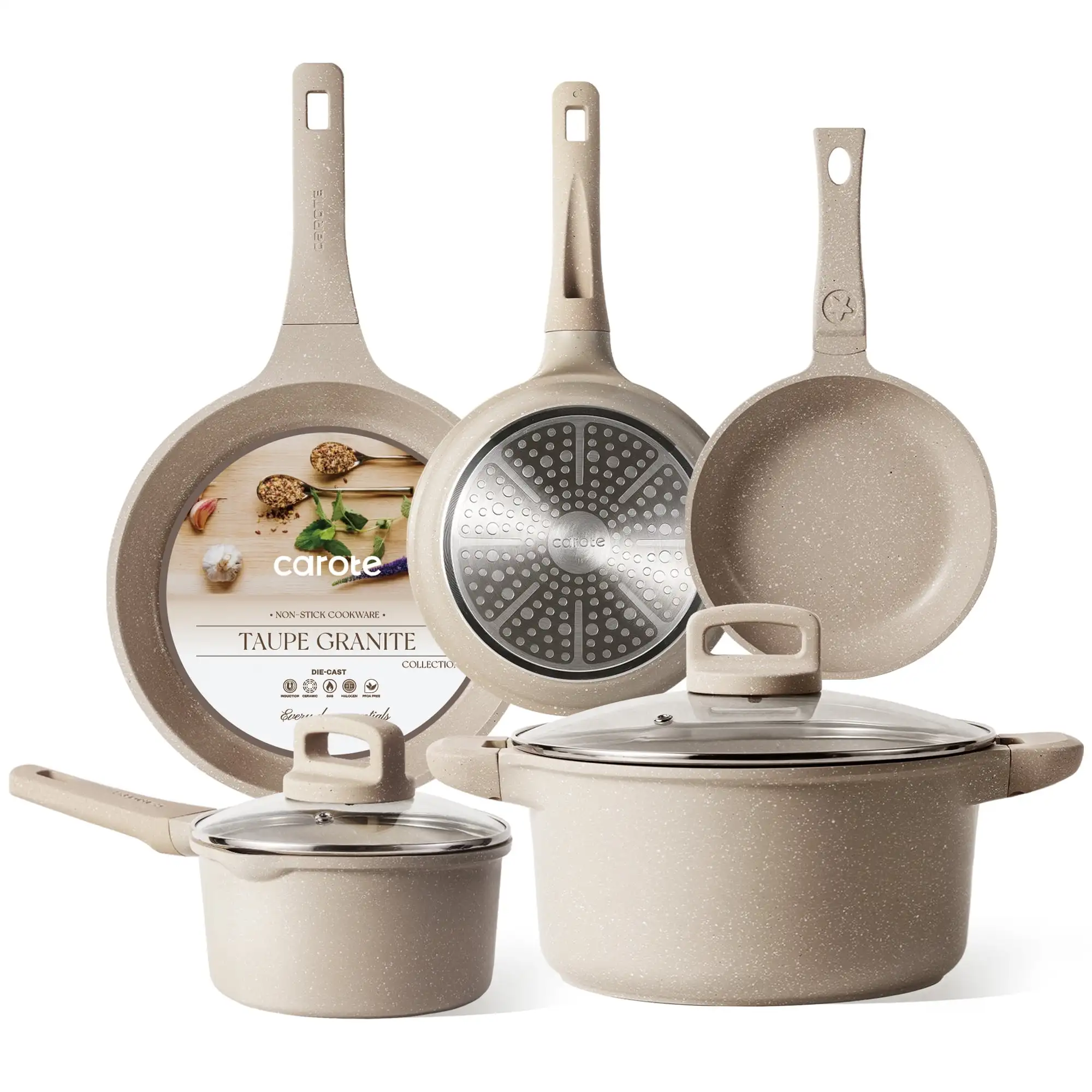 Non Stick Cookware Set, Nonstick Pots and Pans, 7Pcs Induction Kitchens Cookware Sets, Tan
Non Stick Cookware Set, Nonstick Pots and Pans, 7Pcs Induction Kitchens Cookware Sets, Tan