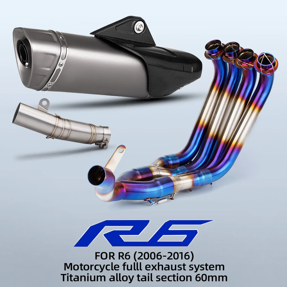 For R6 2006-2025 motorcycle full exhaust system escape slip 60mm front link piping modified titanium alloy muffler
For R6 2006-2025 motorcycle full exhaust system escape slip 60mm front link piping modified titanium alloy muffler