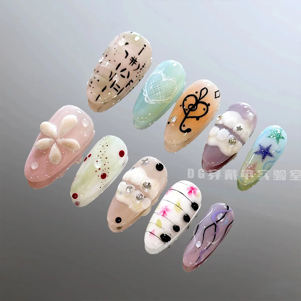 10 PCS Retro Cool Sweet Star Flower Cross Dot Nail Patch Lace Line Diamond Wing Metal ball Almond Press-On Nail Hand Accessories
10 PCS Retro Cool Sweet Star Flower Cross Dot Nail Patch Lace Line Diamond Wing Metal ball Almond Press-On Nail Hand Accessories