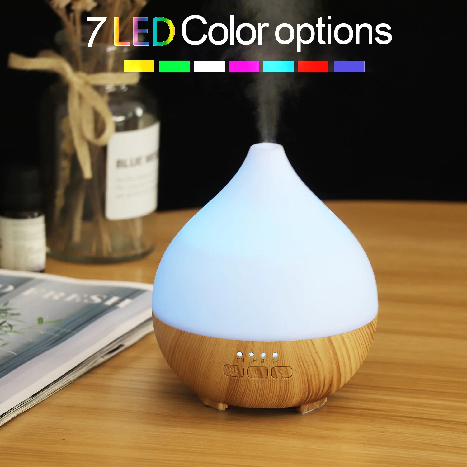 Wood Grain Aroma Diffuser Ultrasonic Air Humidifier 7 Color LED Night Light Mini Desktop Essential Oil Diffuser for Home Office
Wood Grain Aroma Diffuser Ultrasonic Air Humidifier 7 Color LED Night Light Mini Desktop Essential Oil Diffuser for Home Office
