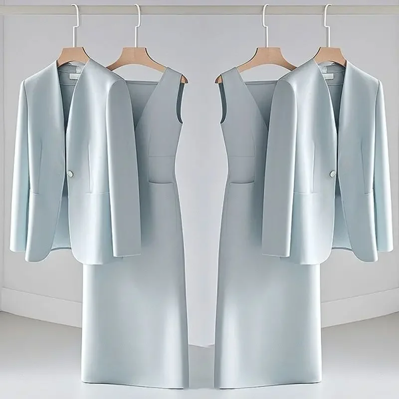 Fashionable Two-Piece Blue Dress Suit Set for Women New Arrival Early Autumn Single/Set Elegant Lady Style Clothing
Fashionable Two-Piece Blue Dress Suit Set for Women New Arrival Early Autumn Single/Set Elegant Lady Style Clothing