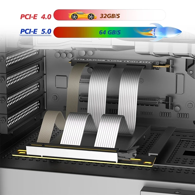 Видеокарта PCIE 5.0 X16, прямоугольный удлинительный кабель для графического процессора PCI-E 16X Gen5, скорость 128 ГБ/с, совместимый с PCIe4.0, разработанный для ITX
Видеокарта PCIE 5.0 X16, прямоугольный удлинительный кабель для графического процессора PCI-E 16X Gen5, скорость 128 ГБ/с, совместимый с PCIe4.0, разработанный для ITX
