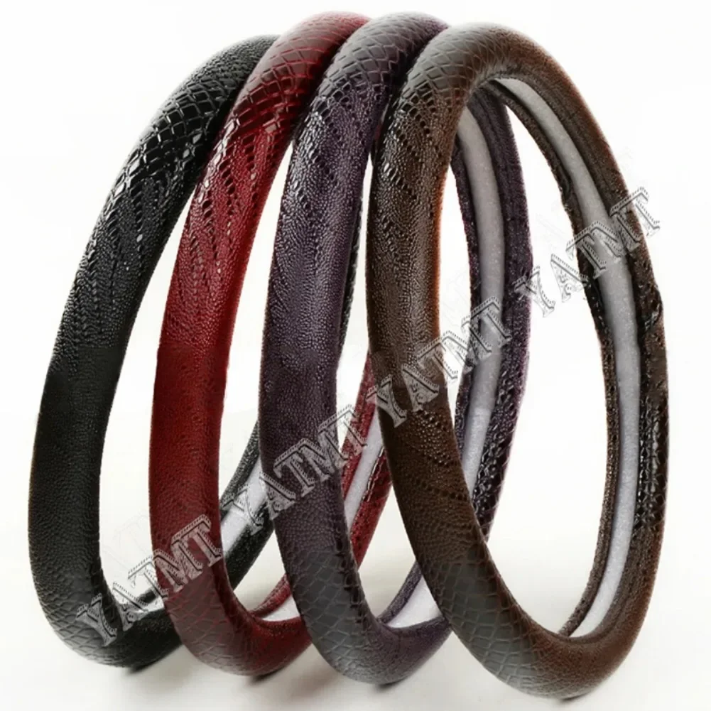 Universal Faux Leather Crocodile Pattern Car Steering Wheel Cover Anti-slip 38cm Auto Steering Wheel Cover Black Brown Purple
Universal Faux Leather Crocodile Pattern Car Steering Wheel Cover Anti-slip 38cm Auto Steering Wheel Cover Black Brown Purple