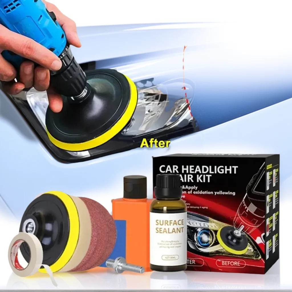 Комплект для восстановления автомобильных фар — полировальная паста химического осветления для автомобильных фар
Комплект для восстановления автомобильных фар — полировальная паста химического осветления для автомобильных фар