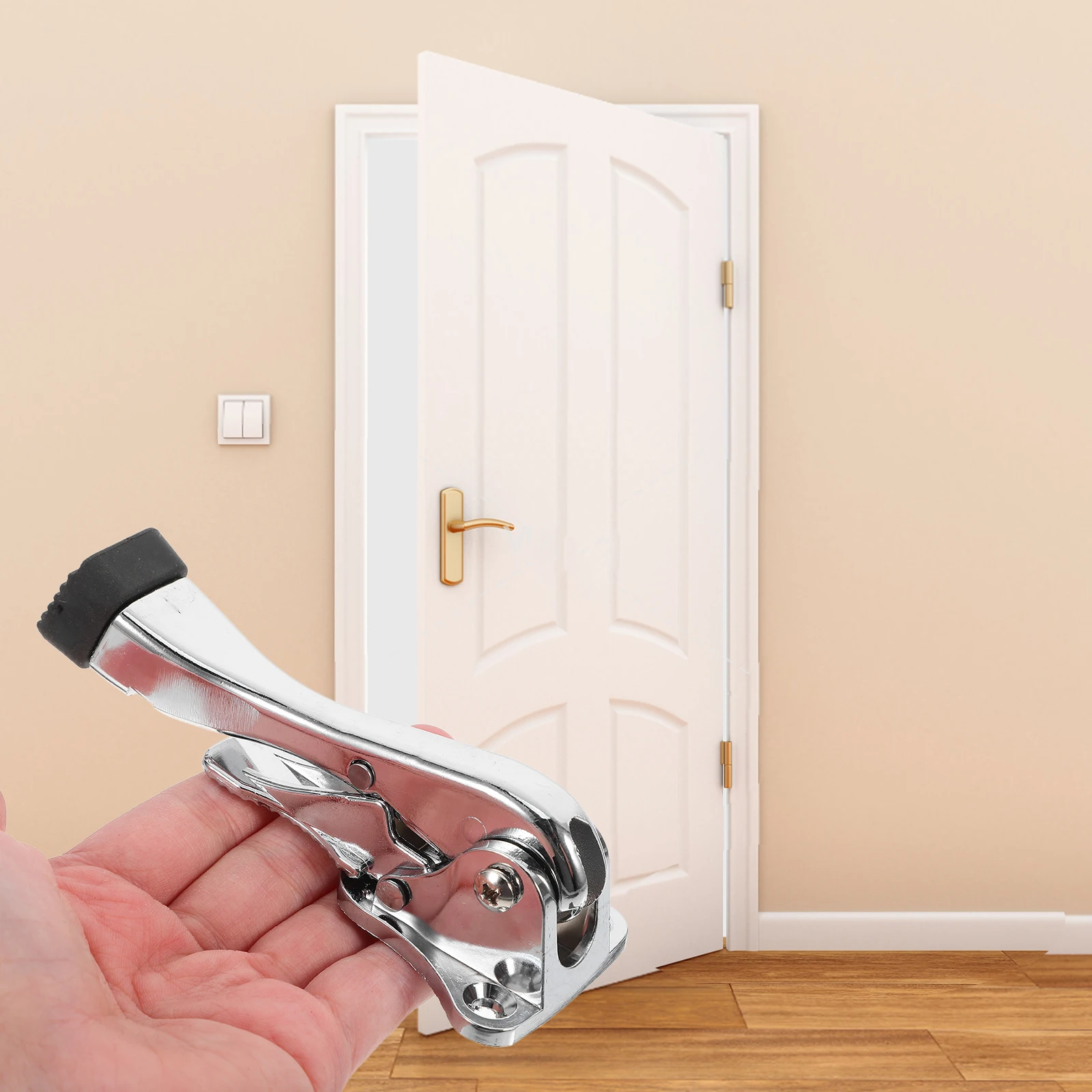 Metal Doorstop Heavy Duty Adjustable Stoppers Floor Bumper Black Small Base Kick Down Stopper for Home Garage Door Wall
Metal Doorstop Heavy Duty Adjustable Stoppers Floor Bumper Black Small Base Kick Down Stopper for Home Garage Door Wall