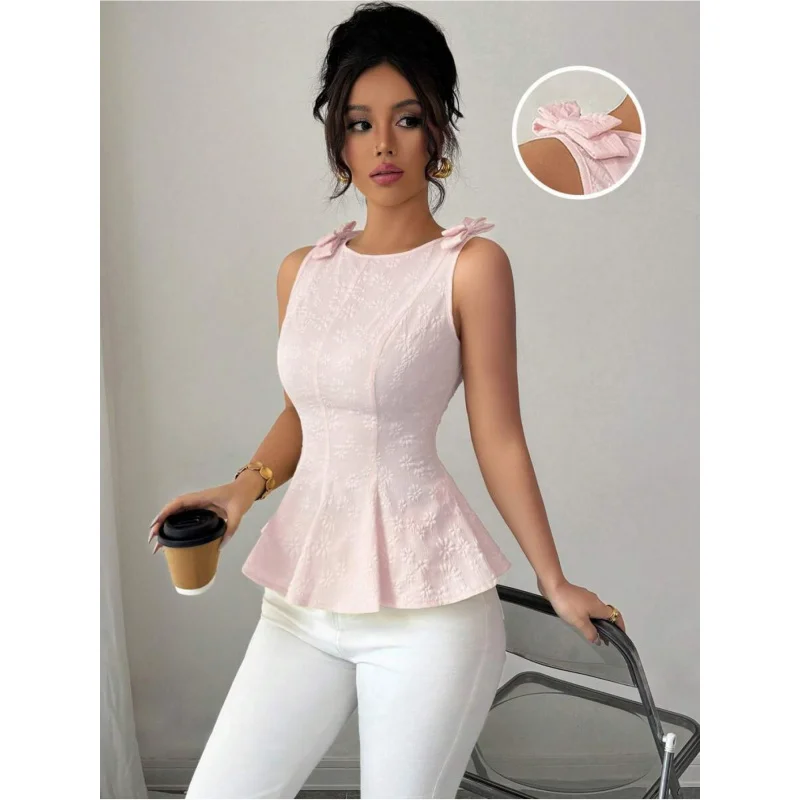 New Women Textured Floral Fabric Spaghetti Strap Bow Design Cinched Waist Ruffle Hem Casual Vacation Elegant
New Women Textured Floral Fabric Spaghetti Strap Bow Design Cinched Waist Ruffle Hem Casual Vacation Elegant