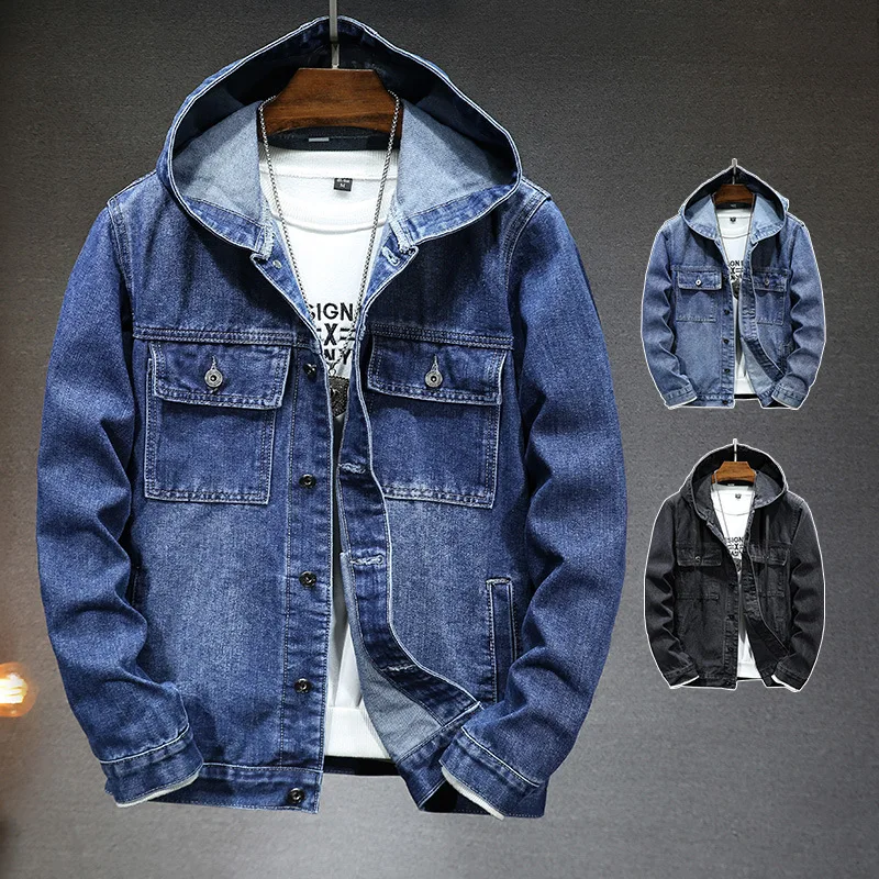 Denim Coat Men Coats Full Sleeve Hooded Jackets Single Breasted Vintage Y2k Streetwear Work Solid Casual Jacket 2026 Spring
Denim Coat Men Coats Full Sleeve Hooded Jackets Single Breasted Vintage Y2k Streetwear Work Solid Casual Jacket 2026 Spring