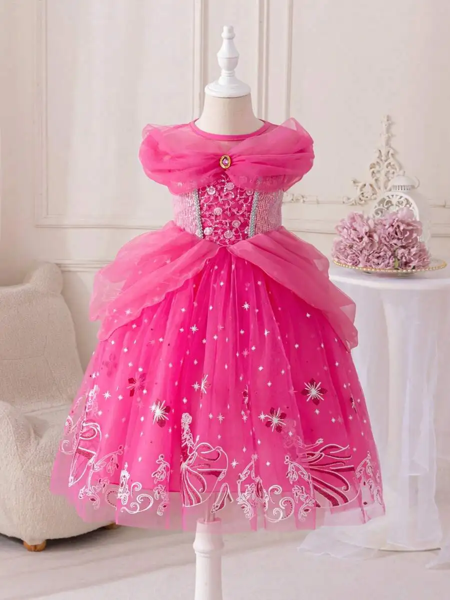 Pink Off Shoulder Ball Gown With Bow And Sequins Floral Embroidery Formal Evening Dress
Pink Off Shoulder Ball Gown With Bow And Sequins Floral Embroidery Formal Evening Dress