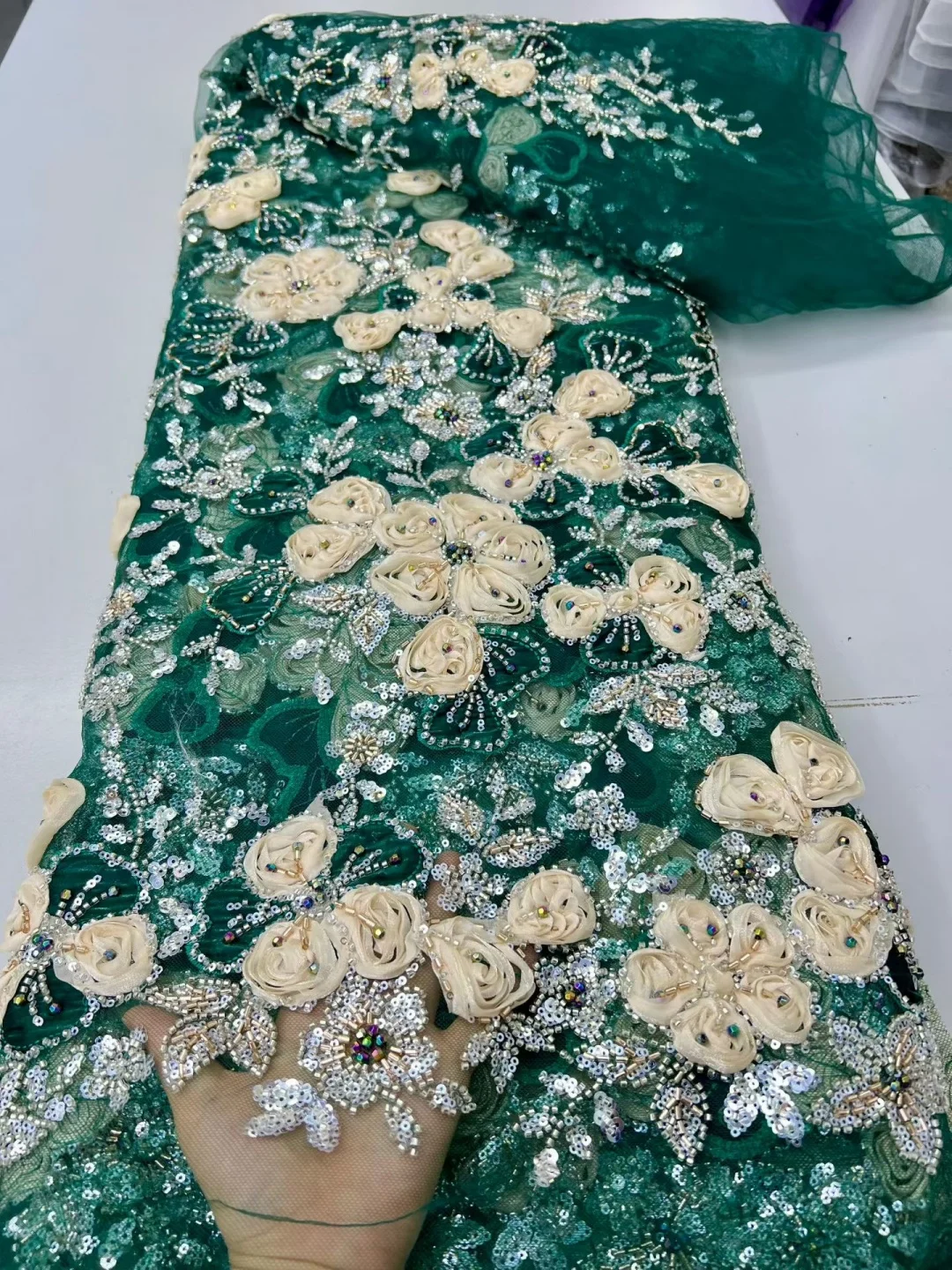 2026 Royal Blue & Silver 3D Flower Embroidery Tulle Fabric with Sequins Beads for Bridal Gown DIY Decoration Cloth
2026 Royal Blue & Silver 3D Flower Embroidery Tulle Fabric with Sequins Beads for Bridal Gown DIY Decoration Cloth
