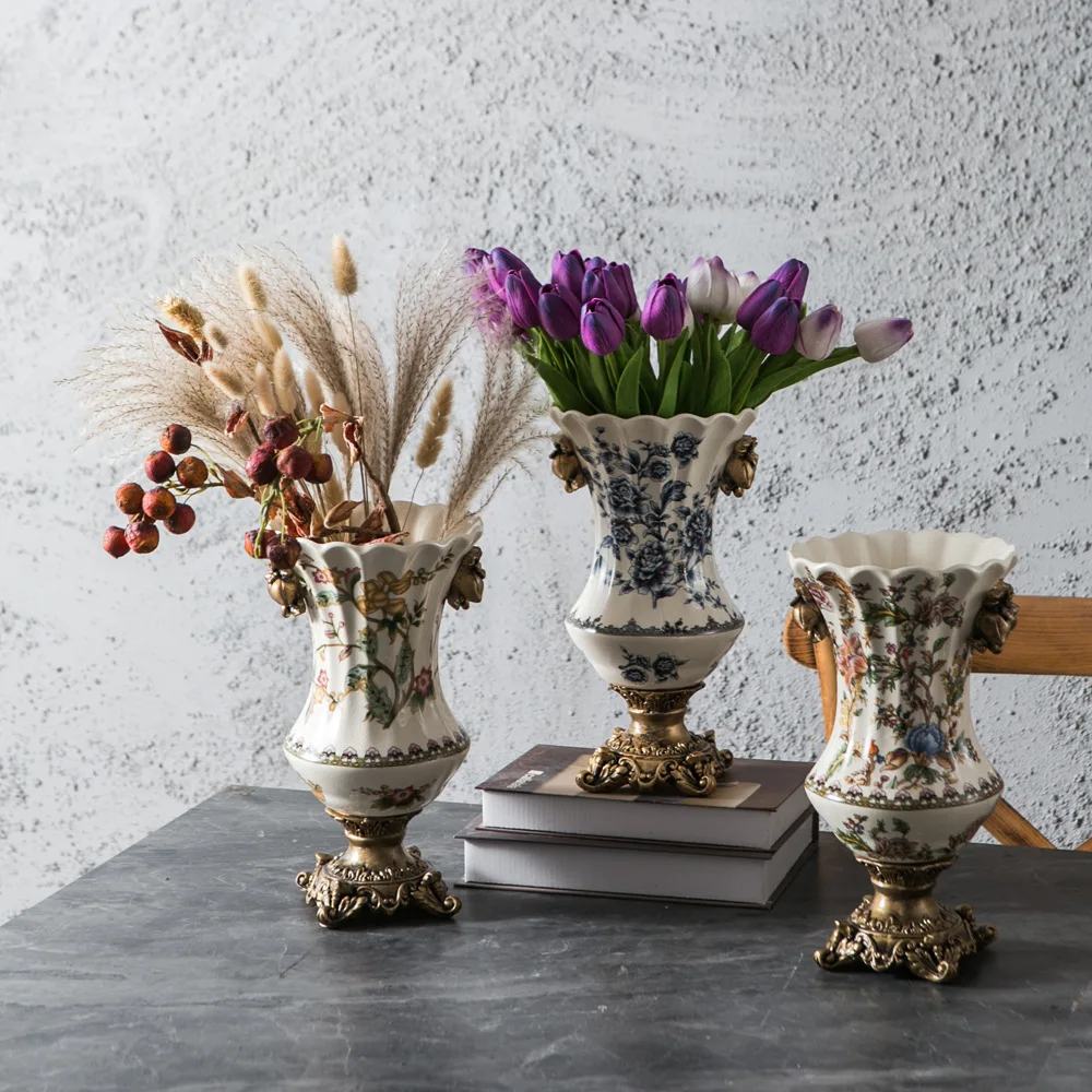 HP wholesale American vintage style ceramic vase decoration flower arrangement high-end entrance TV cabinet ornaments
HP wholesale American vintage style ceramic vase decoration flower arrangement high-end entrance TV cabinet ornaments