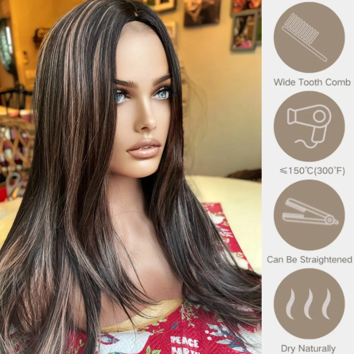 Длинные прямые для чернокожих женщин Ombre Highlight Шоколадно-коричневые синтетические парики на распродаже Ежедневные бесклеевые парики Косплей Б/у 
Длинные прямые для чернокожих женщин Ombre Highlight Шоколадно-коричневые синтетические парики на распродаже Ежедневные бесклеевые парики Косплей Б/у