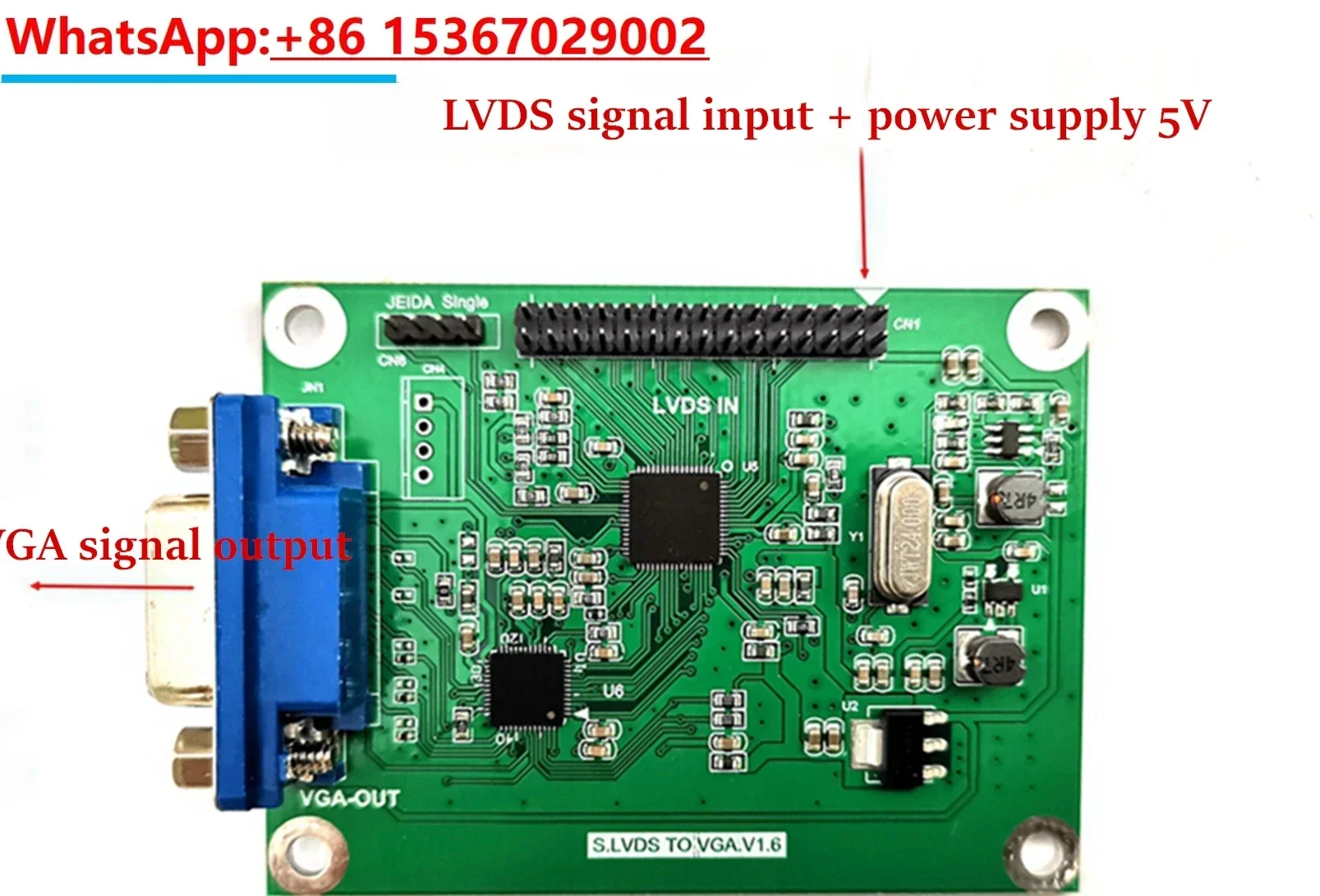 LVDS to VGA Adapter Board Lvds to Vga Output Supports Multiple Resolution 720P/1080P
LVDS to VGA Adapter Board Lvds to Vga Output Supports Multiple Resolution 720P/1080P