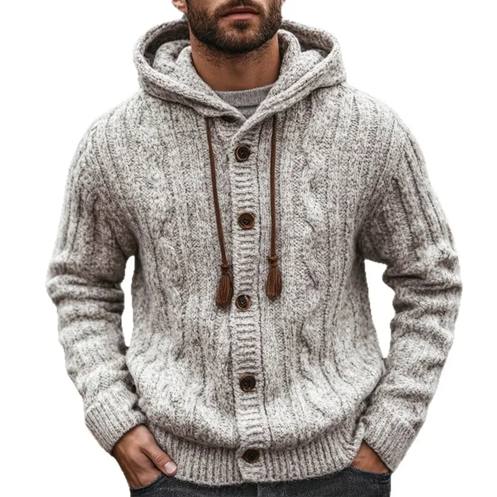 New Jacquarded Hooded Button Knit Jackets Luxury Quality Winter Thick Knitted Cardigan Coats Casual Fit Sweater Men's Hoodies
New Jacquarded Hooded Button Knit Jackets Luxury Quality Winter Thick Knitted Cardigan Coats Casual Fit Sweater Men's Hoodies