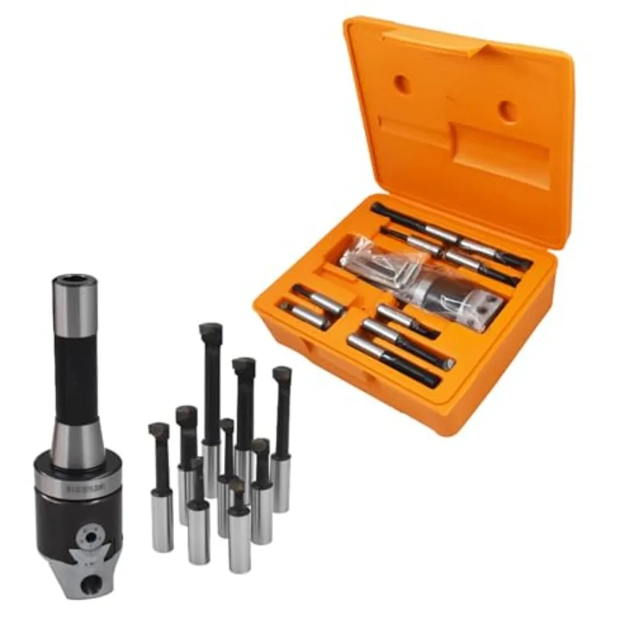 2 Inch Boring Head R8 1/2 Inch Shank Boring Bar Set 9Pcs Carbide Tipped Bars Lathe Tool Fit for Milling Machine
2 Inch Boring Head R8 1/2 Inch Shank Boring Bar Set 9Pcs Carbide Tipped Bars Lathe Tool Fit for Milling Machine
