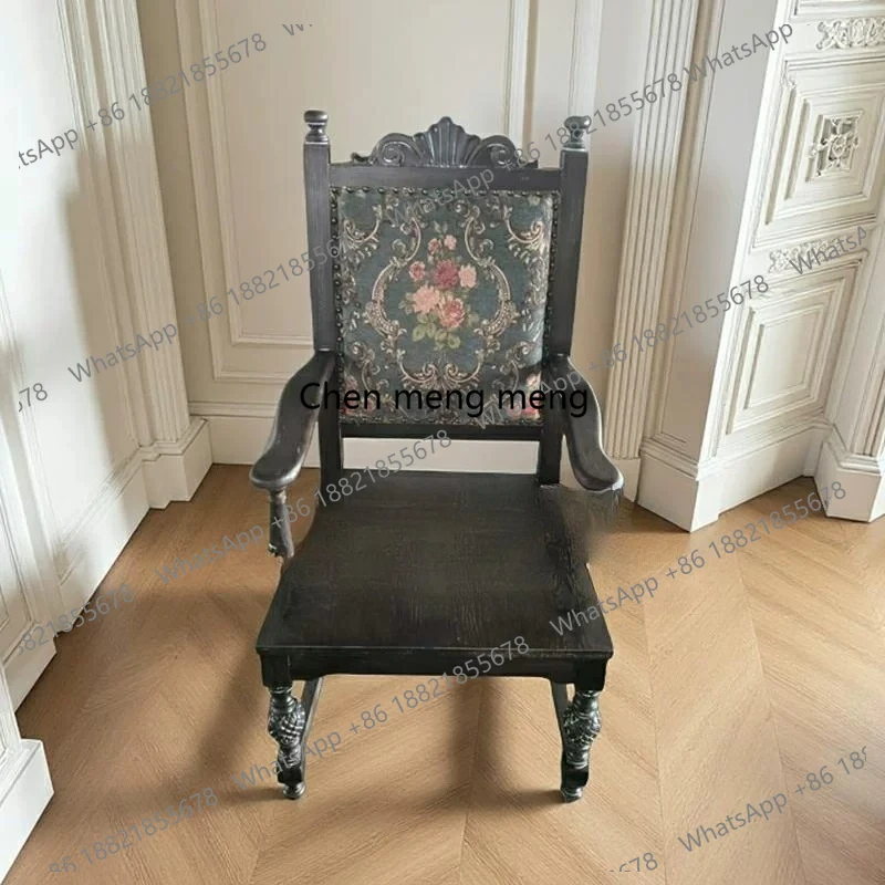 French retro solid wood dining chair household back chair antique armrest American casual book chair
French retro solid wood dining chair household back chair antique armrest American casual book chair