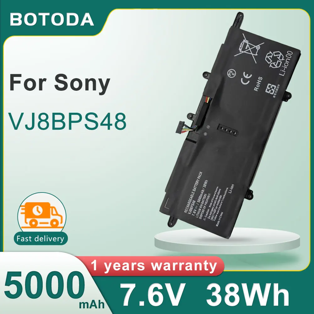 Аккумулятор для ноутбука BOTODA 7,6 В, 38 Втч, 5000 мАч, VJ8BPS48, для серии Sony VAIO S11, перезаряжаемый, высокого качества
Аккумулятор для ноутбука BOTODA 7,6 В, 38 Втч, 5000 мАч, VJ8BPS48, для серии Sony VAIO S11, перезаряжаемый, высокого качества