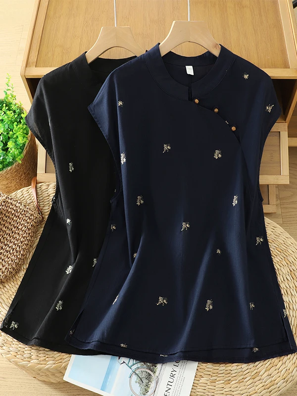 Новый китайский льняной жилет с вышивкой Svel irt большого размера, женский жилет с боковой пуговицей и воротником-стойкой, национальный жилет в стиле ретро...
Новый китайский льняной жилет с вышивкой Svel irt большого размера, женский жилет с боковой пуговицей и воротником-стойкой, национальный жилет в стиле ретро...