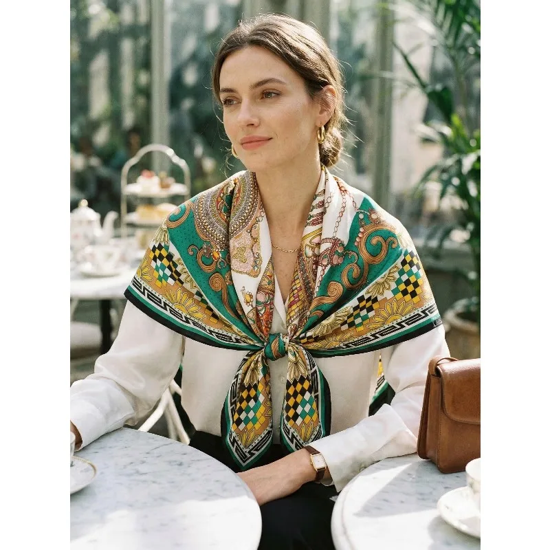 100% Mulberry Silk Scarf 35" Square Headscarf Women’s Hair Wraps Travel Shawl (88*88cm) With Gift Packed Green Vintage Print
100% Mulberry Silk Scarf 35" Square Headscarf Women’s Hair Wraps Travel Shawl (88*88cm) With Gift Packed Green Vintage Print