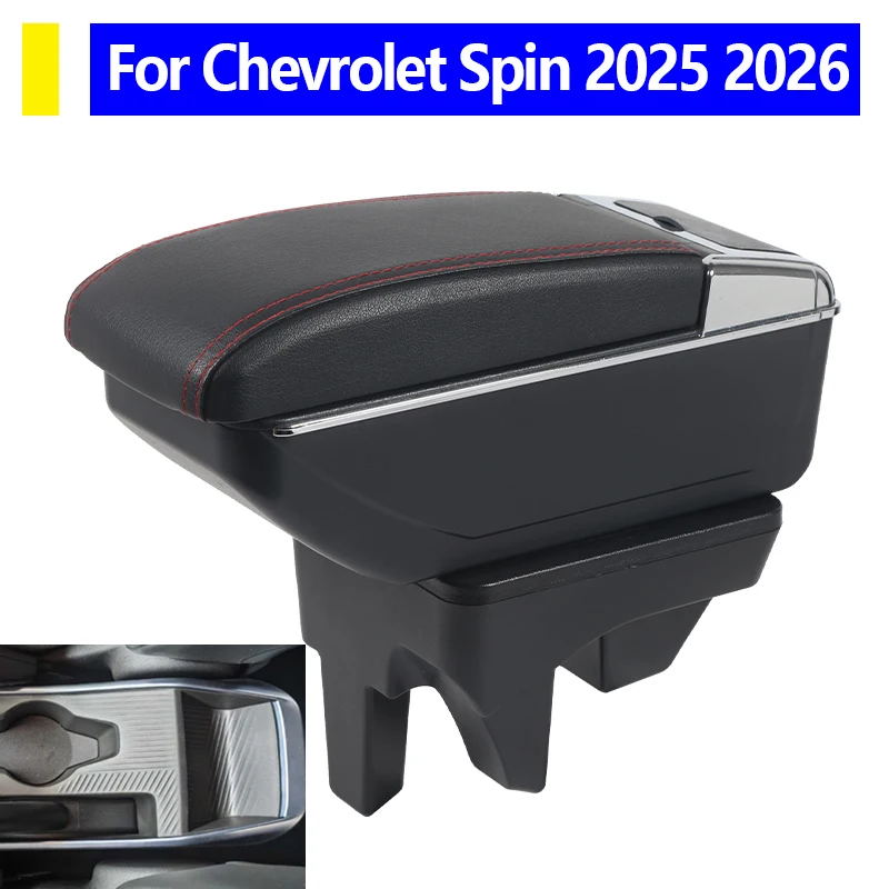 Armrest for Chevrolet Spin 2025 2026 interior design car console storage box with cup holder Black PU leather car accessories
Armrest for Chevrolet Spin 2025 2026 interior design car console storage box with cup holder Black PU leather car accessories