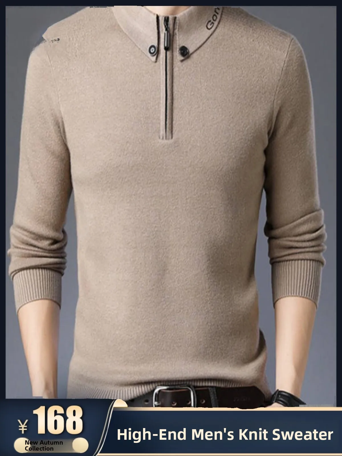 Мужской кашемировый свитер Pierre Cardin, утолщенная вязаная шерстяная рубашка с воротником на молнии до середины шеи, деловой повседневный топ с длинными рукавами
Мужской кашемировый свитер Pierre Cardin, утолщенная вязаная шерстяная рубашка с воротником на молнии до середины шеи, деловой повседневный топ с длинными рукавами