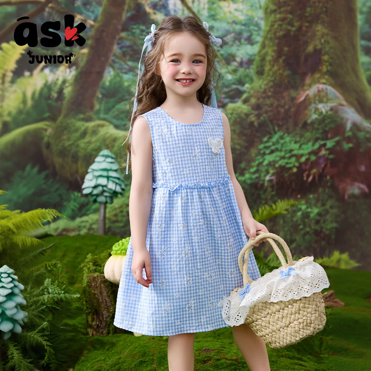 Ask Junior Children's Girls' Three-dimensional Flower Print Plaid Contrasting Sleeveless Summer Dress
Ask Junior Children's Girls' Three-dimensional Flower Print Plaid Contrasting Sleeveless Summer Dress