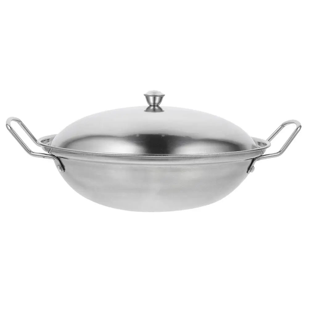 Skillet Pot Stove with Lid Hotpot Kitchen Cooking Pan Stir Silver Stainless Steel Home Accessory
Skillet Pot Stove with Lid Hotpot Kitchen Cooking Pan Stir Silver Stainless Steel Home Accessory
