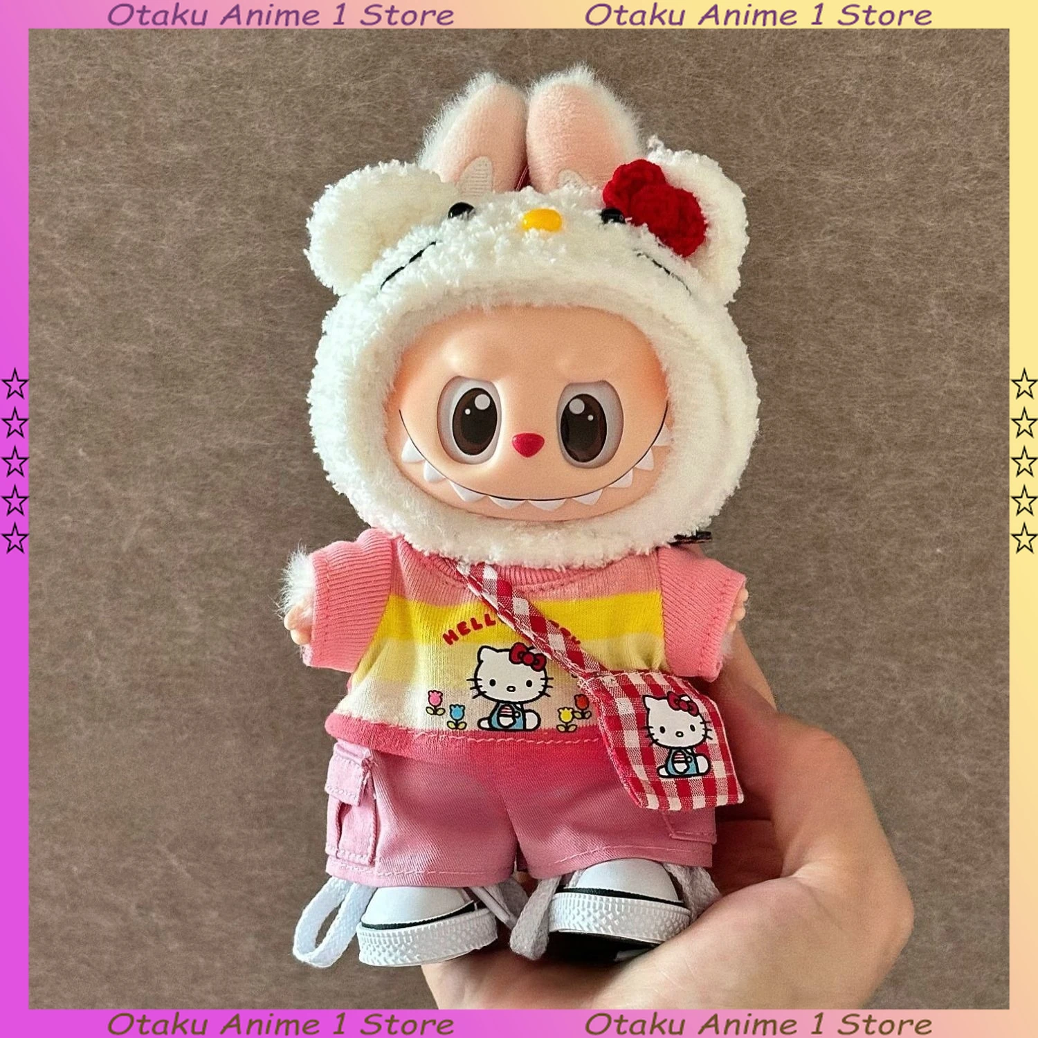 Cute Labubu I II III Clothes Hand-crocheted Hello Kitty Headgear Outfits Mini Plush Doll Clothing Fashion Doll Accessories
Cute Labubu I II III Clothes Hand-crocheted Hello Kitty Headgear Outfits Mini Plush Doll Clothing Fashion Doll Accessories