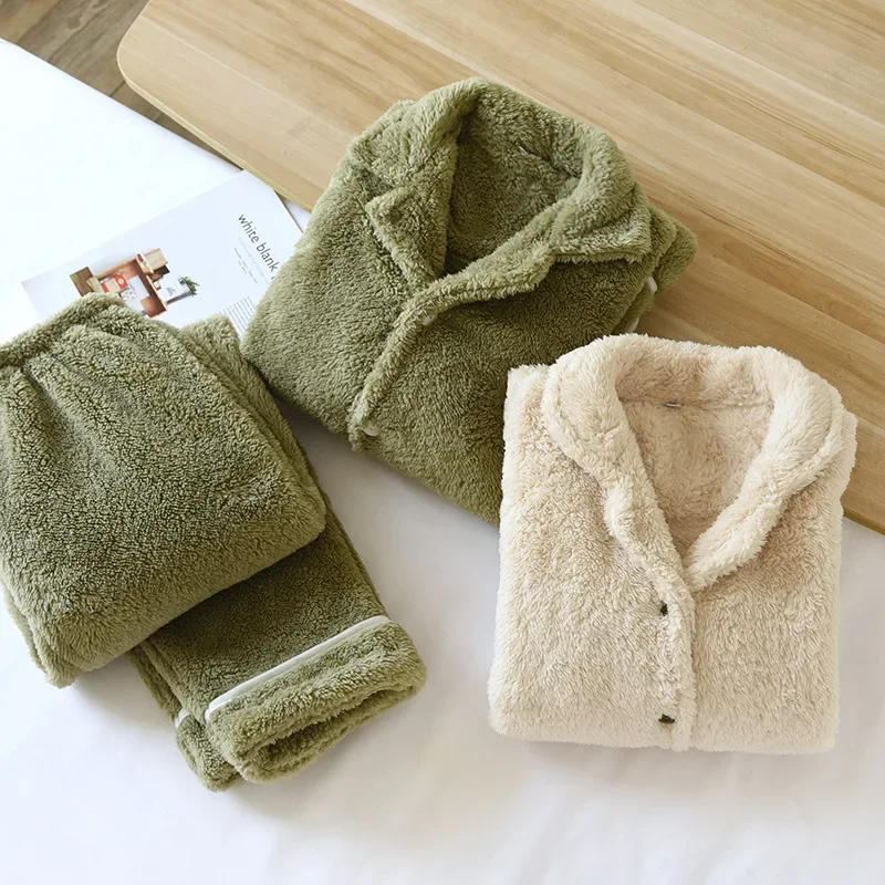 Coral Velvet Heat Pajamas Sleeping Sleepwear Winter Loungewear Women Set Home Suit Warm Pajamas Couple Pyjama Set 
Coral Velvet Heat Pajamas Sleeping Sleepwear Winter Loungewear Women Set Home Suit Warm Pajamas Couple Pyjama Set