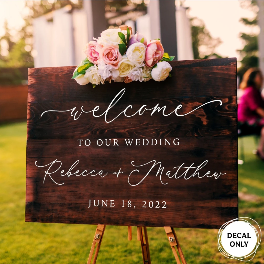 Welcome To Our Wedding Personalised Vinyl Decals Stickers Custom Wedding Decor Name and Date For Wedding Engagement Wall Sticker
Welcome To Our Wedding Personalised Vinyl Decals Stickers Custom Wedding Decor Name and Date For Wedding Engagement Wall Sticker
