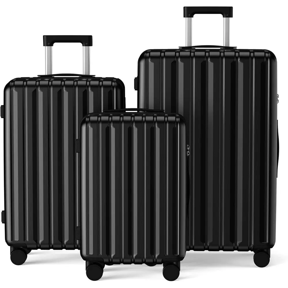 3-Piece Expandable Suitcase Set with TSA Lock, Double Spinner Wheels (20/24/28, Black)
3-Piece Expandable Suitcase Set with TSA Lock, Double Spinner Wheels (20/24/28, Black)