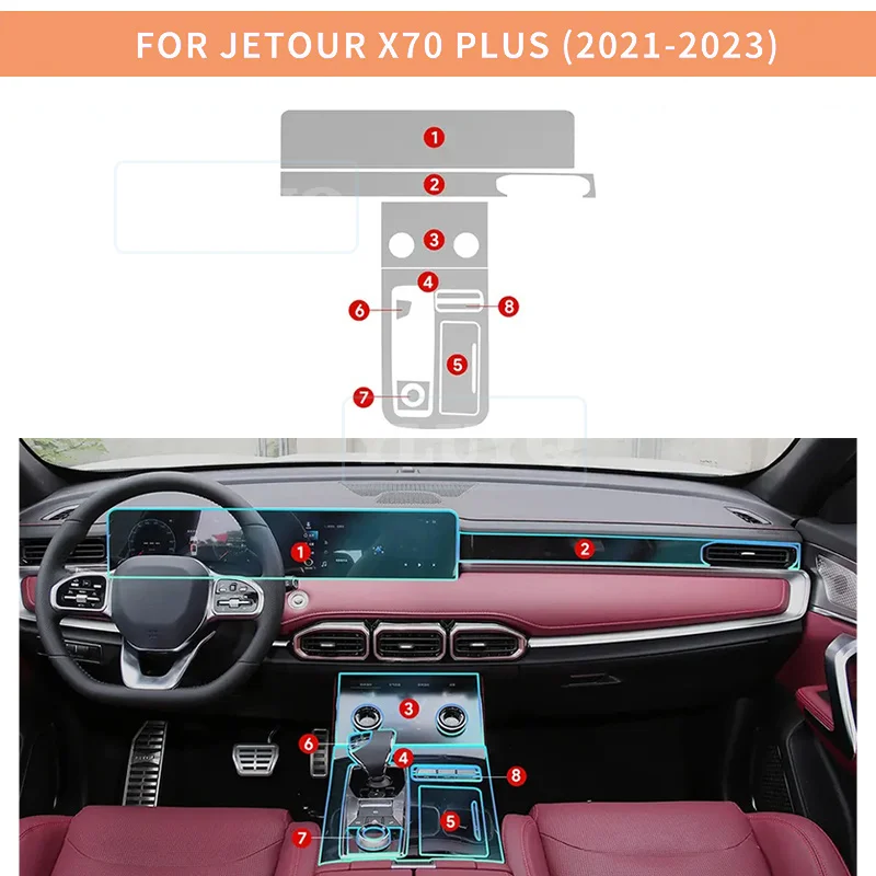 For Jetour X70 Plus 2021 2022 2023 Car Navigation Screen Gearbox Interior TPU Film Protection Sticker Anti-scratch Decal LHD RHD
For Jetour X70 Plus 2021 2022 2023 Car Navigation Screen Gearbox Interior TPU Film Protection Sticker Anti-scratch Decal LHD RHD