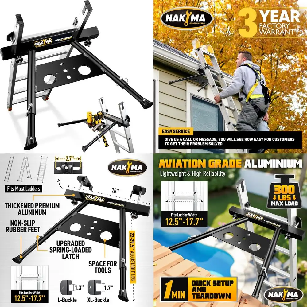 Регулируемый алюминиевый стабилизатор лестницы для крыши и стены, материал авиационного класса, диапазон ножек 22–29,5, улучшенная функция безопасности
Регулируемый алюминиевый стабилизатор лестницы для крыши и стены, материал авиационного класса, диапазон ножек 22–29,5, улучшенная функция безопасности