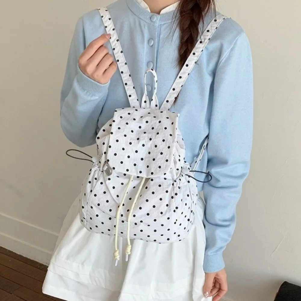 Sweet Multiple Pockets Polka Dot Backpack Cloth Drawstring Lace-up Versatile Daypack Preppy Korean Lightweight Backpack Students
Sweet Multiple Pockets Polka Dot Backpack Cloth Drawstring Lace-up Versatile Daypack Preppy Korean Lightweight Backpack Students