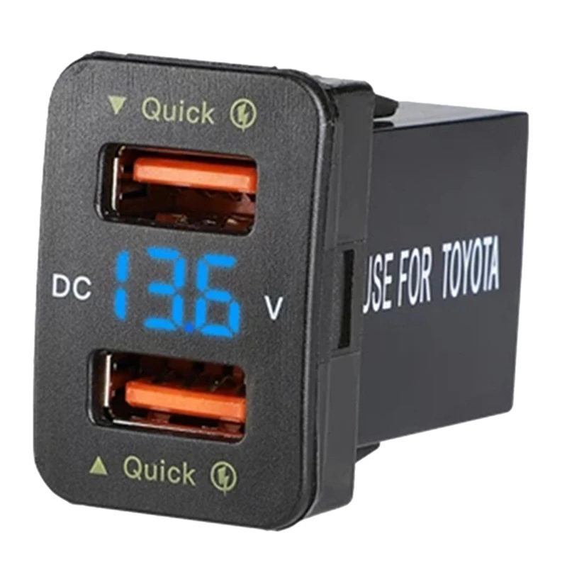36W Fast Car Charger QC3.0 Dual USB Fast Charger with Blue Voltage Waterproof Mobile Phone Charger for Toyota 40x22MM
36W Fast Car Charger QC3.0 Dual USB Fast Charger with Blue Voltage Waterproof Mobile Phone Charger for Toyota 40x22MM