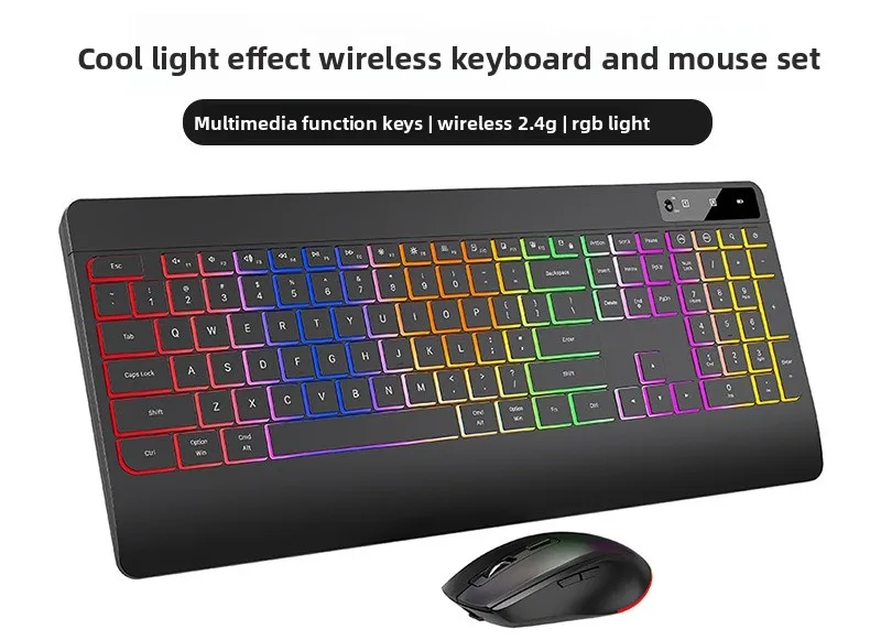 Wireless keyboard and mouse set, business office power saving, silent backlight, one piece set, notebook with hand rest.
Wireless keyboard and mouse set, business office power saving, silent backlight, one piece set, notebook with hand rest.