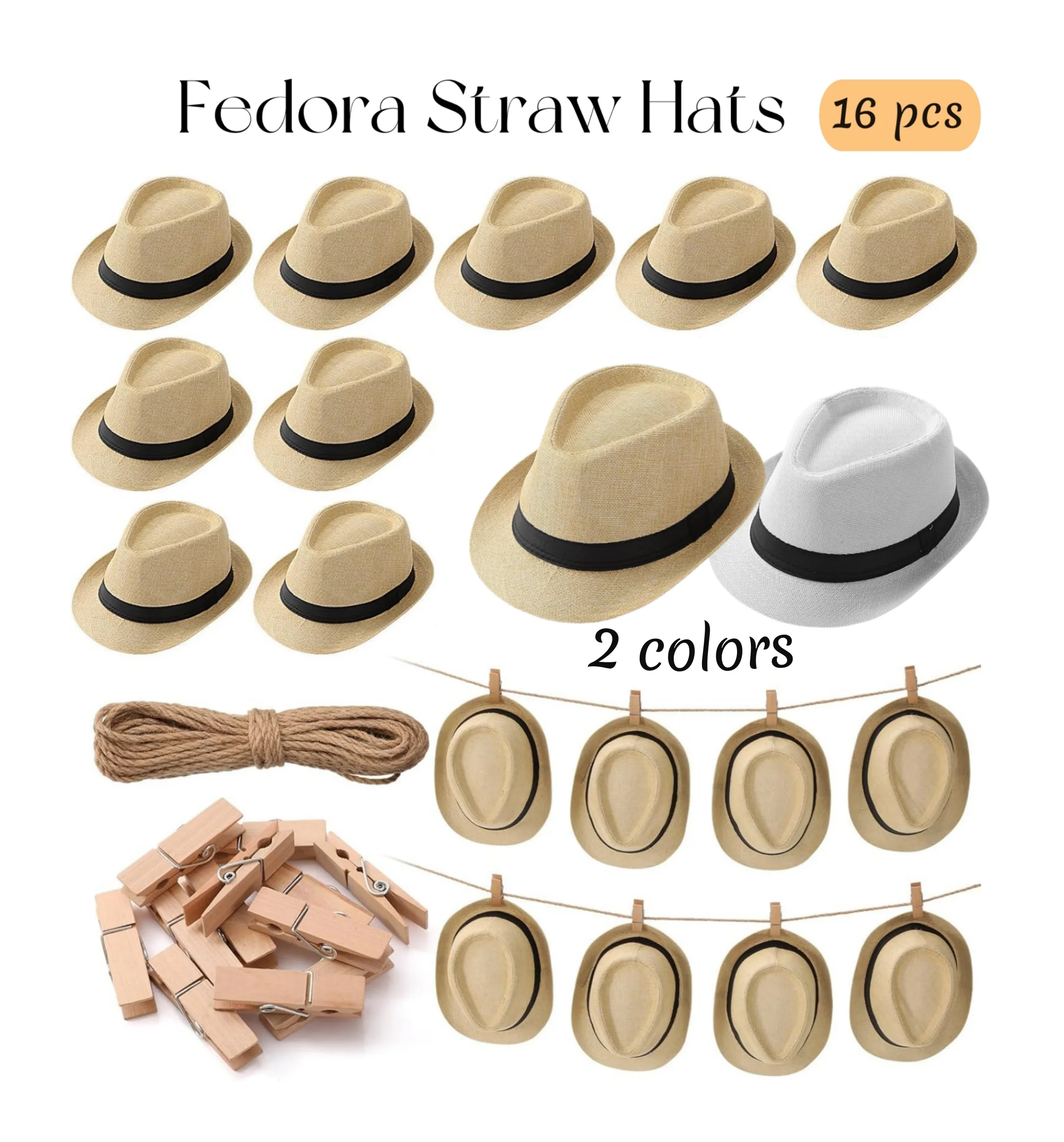 16PCS Cuban Hats Bulk Short Brim Sun Panama Hats for Wedding Beige Beach Hats Unisex 1920s Straw Hats Bulk Circumference 58 cm
16PCS Cuban Hats Bulk Short Brim Sun Panama Hats for Wedding Beige Beach Hats Unisex 1920s Straw Hats Bulk Circumference 58 cm 
