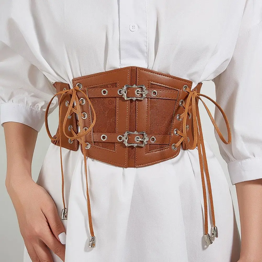 Women Retro Wide Belt Stretch Cummerbunds Female Goth Waistband Dress Corset Punk White Accessories Brown Belt P5F9
Women Retro Wide Belt Stretch Cummerbunds Female Goth Waistband Dress Corset Punk White Accessories Brown Belt P5F9