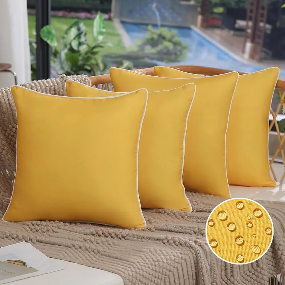 Outdoor Pillow Covers 22X22 H Set Of 4 Square Pure Yellow Couch Pillow Covers Outdoor Summer Waterproof Pillow Covers Decor For
Outdoor Pillow Covers 22X22 H Set Of 4 Square Pure Yellow Couch Pillow Covers Outdoor Summer Waterproof Pillow Covers Decor For