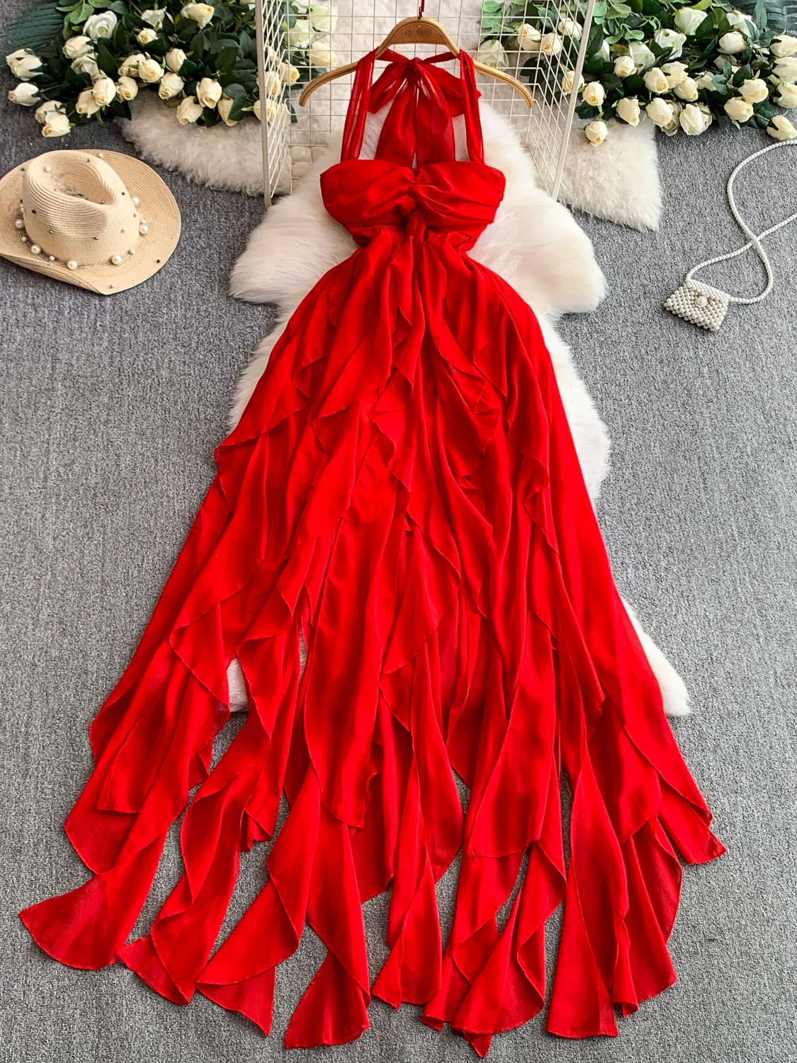 Sexy Bal Ne Hanging Long Dr Women's Waist a Slimming Fairy Aosphere Ruffle Beach Holiday Sle Dr
Sexy Bal Ne Hanging Long Dr Women's Waist a Slimming Fairy Aosphere Ruffle Beach Holiday Sle Dr