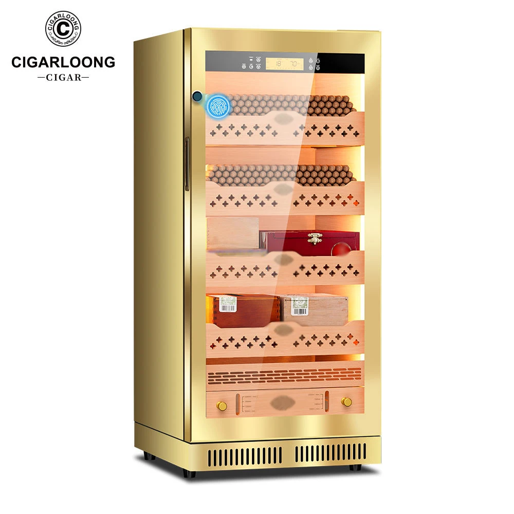 80C2 CIGARLOONG Smart Controlled Cigar Humidor Cabinet Stainless Steel Accruate Humidity and Temperature Control Cigar Cabinet