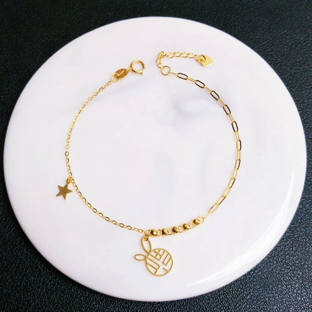 Real Pure 18K Yellow Gold Chain Women Star Square Cable Bead O Link Bracelet 1.6g
Real Pure 18K Yellow Gold Chain Women Star Square Cable Bead O Link Bracelet 1.6g