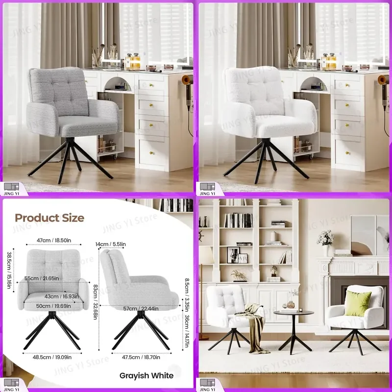 White Swivel Armchair Tub Chair with Thickened Cushions Stable Metal Legs for Bedroom Living Room Office Ergonomic Lounge
White Swivel Armchair Tub Chair with Thickened Cushions Stable Metal Legs for Bedroom Living Room Office Ergonomic Lounge