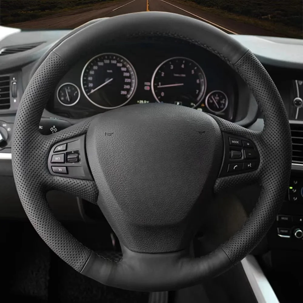 DIY Black Genuine Leather Car Accessories Steering Wheel Cover For BMW X3 F25 2010 2011-2017 X5 F15 2013 2014 2015 2016 2017
DIY Black Genuine Leather Car Accessories Steering Wheel Cover For BMW X3 F25 2010 2011-2017 X5 F15 2013 2014 2015 2016 2017