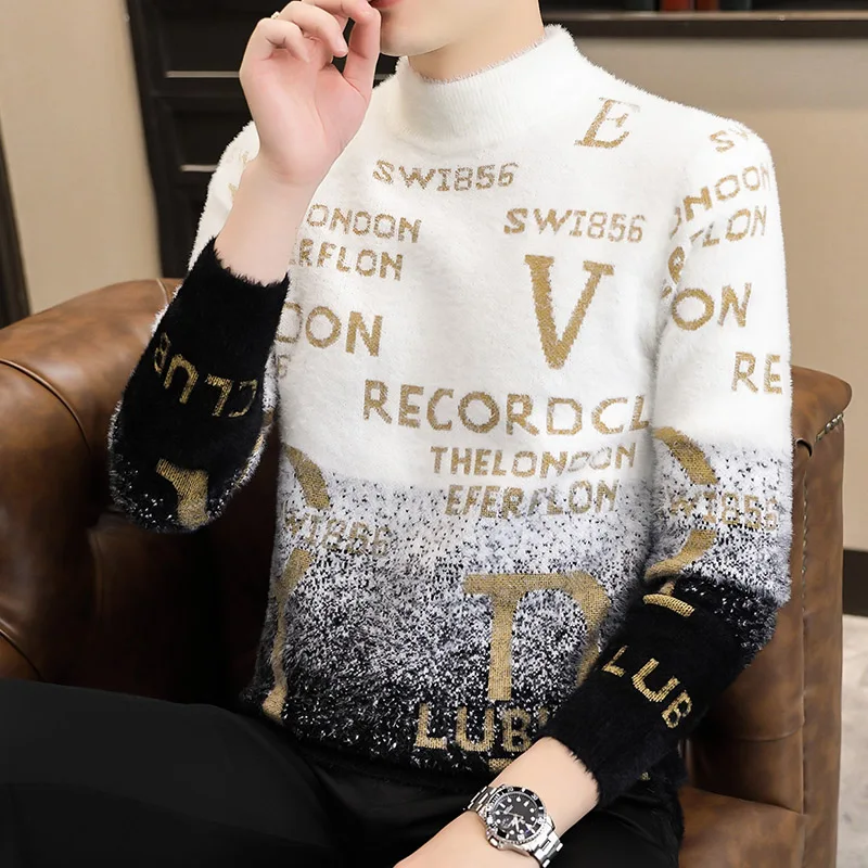 Утепленный осенне-зимний мужской вязаный свитер с высоким воротником, повседневный, из норкового волокна, модный молодежный стиль
Утепленный осенне-зимний мужской вязаный свитер с высоким воротником, повседневный, из норкового волокна, модный молодежный стиль