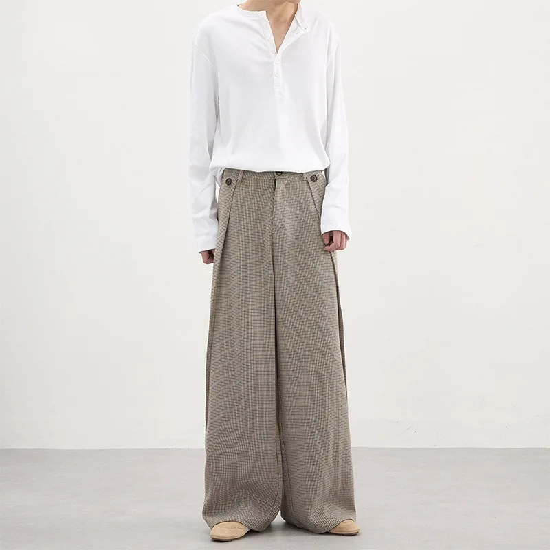 Korean-style Men's Vintage Houndstooth Wide Leg Pants 2026 Fashion New High Waist Pleated Baggy Casual Trousers Streetwear
Korean-style Men's Vintage Houndstooth Wide Leg Pants 2026 Fashion New High Waist Pleated Baggy Casual Trousers Streetwear