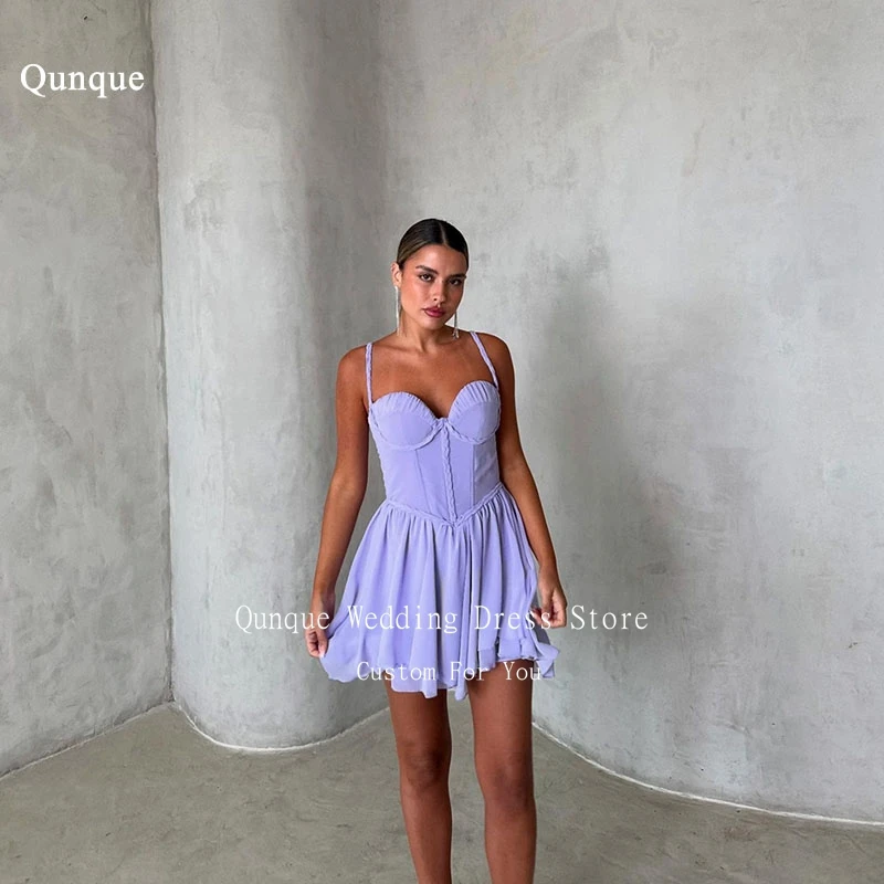 Qungkin Lavender Straps Милые короткие/мини-платья для вечеринок Шифоновое вечернее платье со складками Женские элегантные платья для выпускного вечера по индивидуальному заказу
Qungkin Lavender Straps Милые короткие/мини-платья для вечеринок Шифоновое вечернее платье со складками Женские элегантные платья для выпускного вечера по индивидуальному заказу