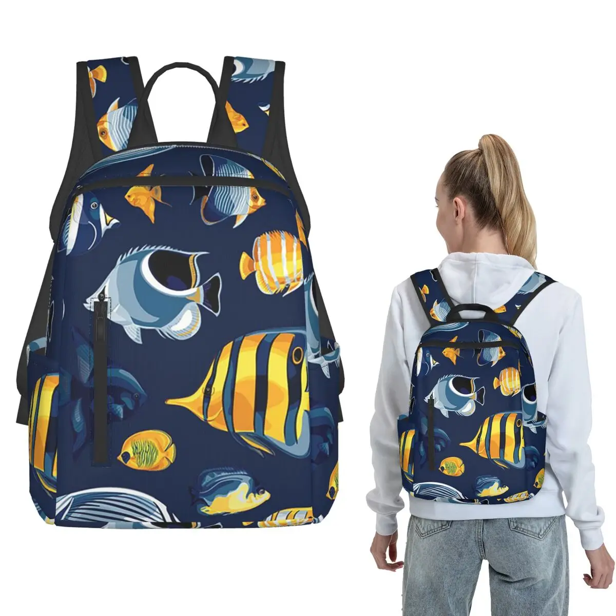 Tropical Fish Marine Pattern Backpack Daypack Children BookBag School Bag Shoulder Bags for Men Women
Tropical Fish Marine Pattern Backpack Daypack Children BookBag School Bag Shoulder Bags for Men Women