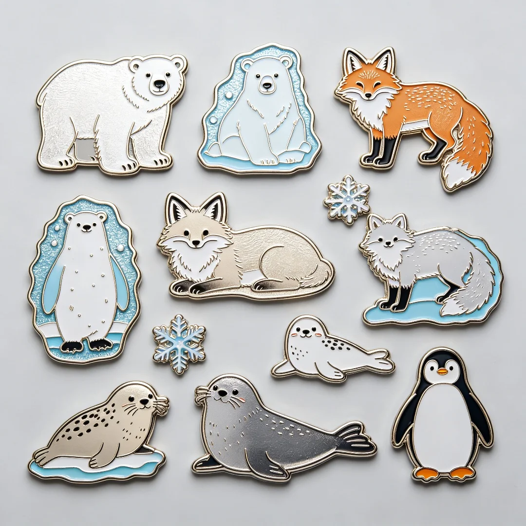 Custom Arctic Animal Enamel Lapel Pins, Polar Bear Fox Penguin Seal Metal Brooch, Custom Logo Badge No MOQ
Custom Arctic Animal Enamel Lapel Pins, Polar Bear Fox Penguin Seal Metal Brooch, Custom Logo Badge No MOQ