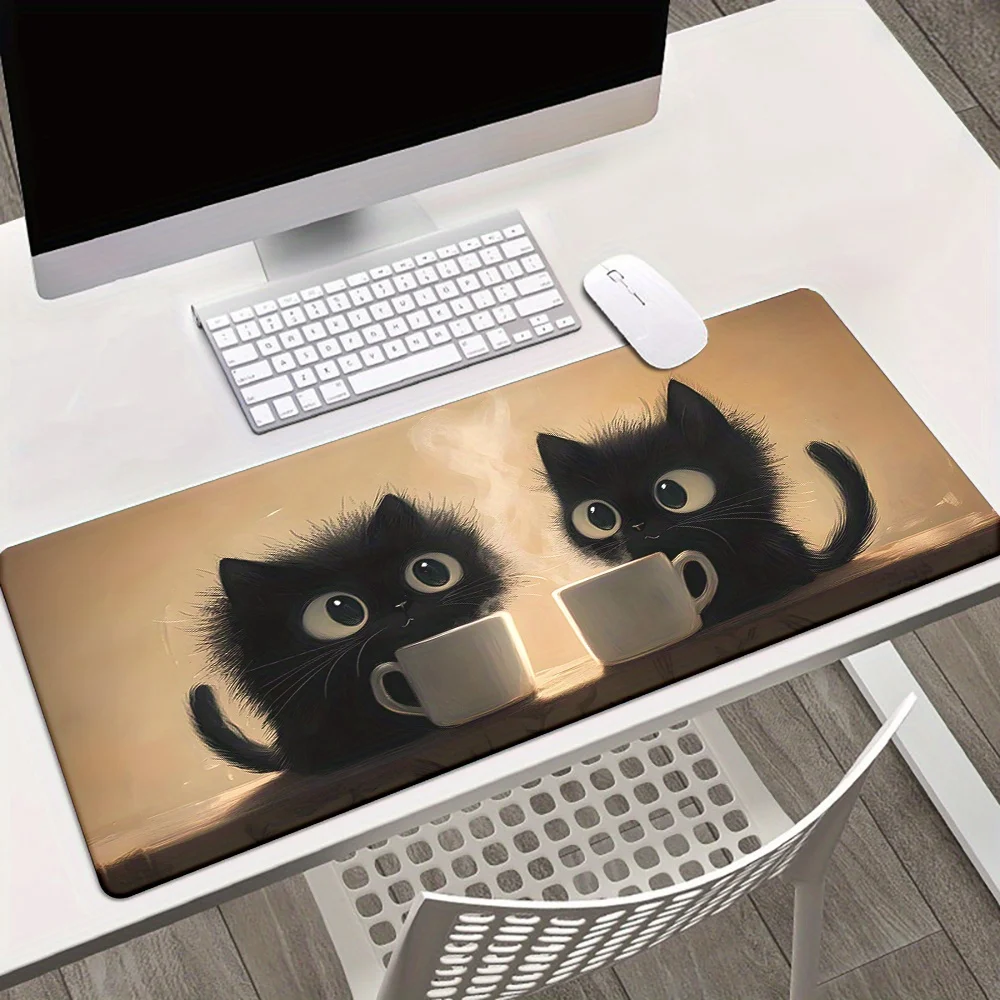 XXL коврик для мыши с милым черным котом и кофейным узором, резиновая противоскользящая основа, моющийся и прочный настольный аксессуар
XXL коврик для мыши с милым черным котом и кофейным узором, резиновая противоскользящая основа, моющийся и прочный настольный аксессуар
