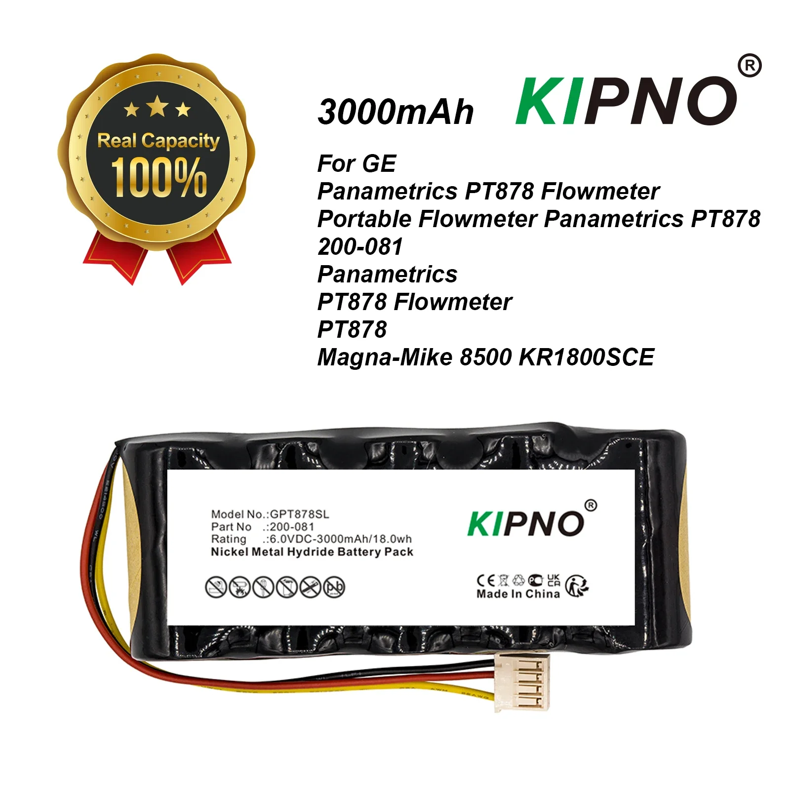 Survey,Test Battery 6V/3000mAh KR1800SCE, 200-081 for GE Panametrics PT878 Flowmeter, Magna-Mike 8500
Survey,Test Battery 6V/3000mAh KR1800SCE, 200-081 for GE Panametrics PT878 Flowmeter, Magna-Mike 8500